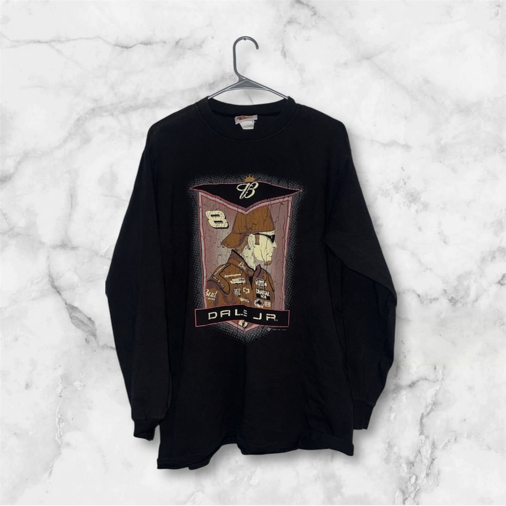 Dale Jr. Vintage Black Long Sleeve Shirt